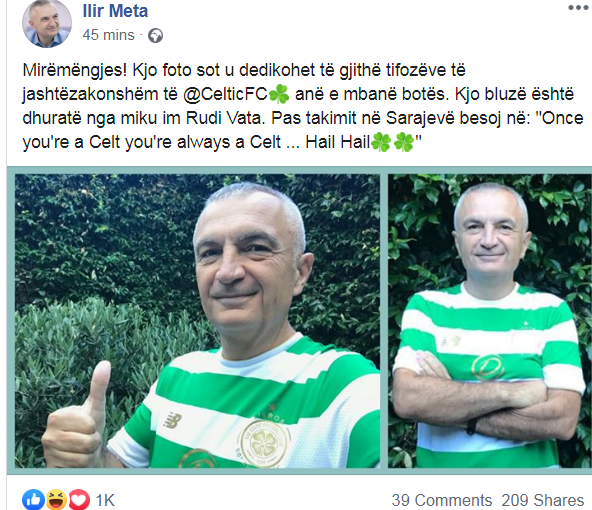 Kundërshtari i rradhës i KF Shkëndijës në Champions-Seltiku Fans e ka Ilir Metën
