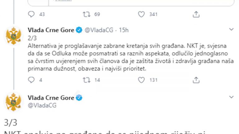 PODGORICË / PUBLIKOHET IDENTITETI I PERSONAVE NË KARANTINË